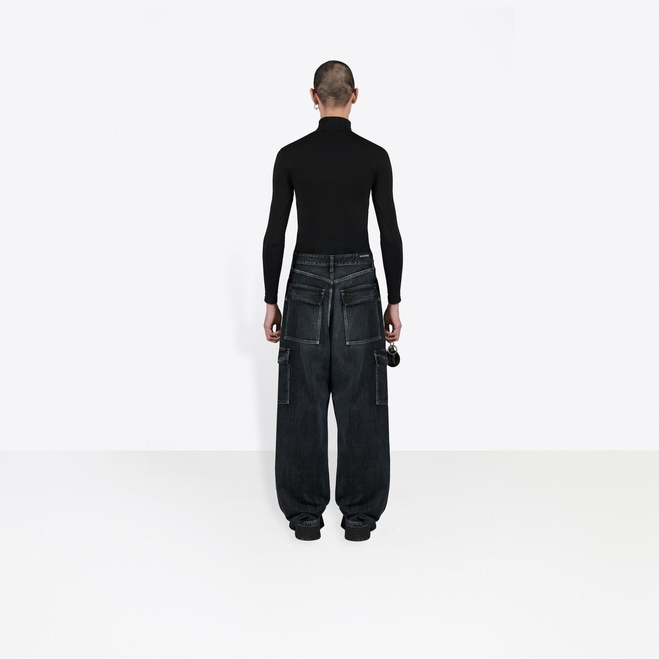 BALENCIAGA Cargo Baggy-Hose aus dunkelblauem Denim im Angebot 10
