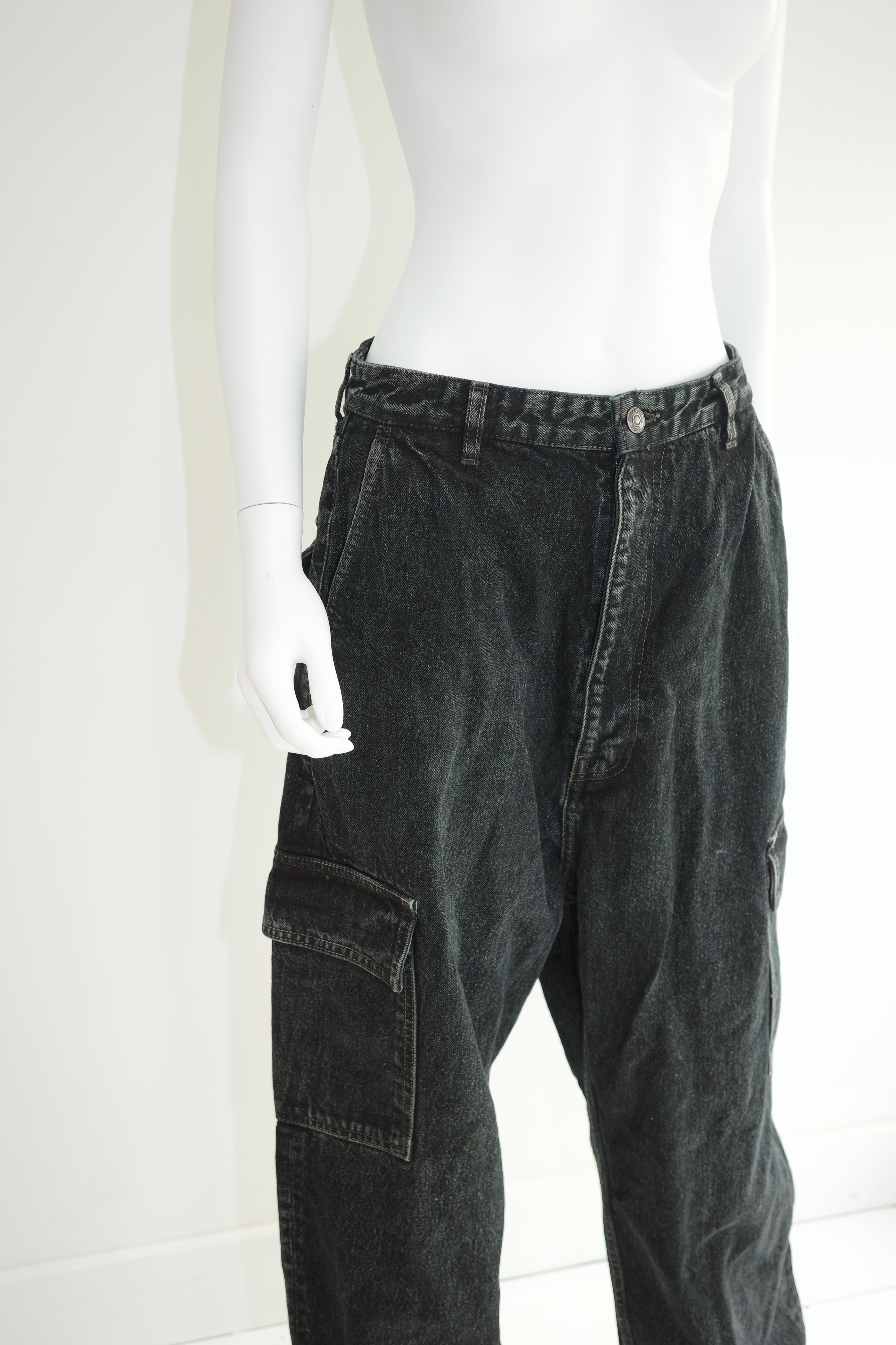 BALENCIAGA Cargo Baggy-Hose aus dunkelblauem Denim im Angebot 5