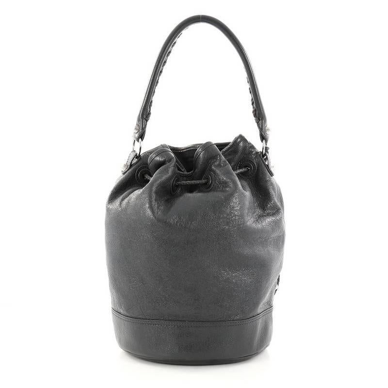 Black Balenciaga Carly Giant Studs Handbag Leather 