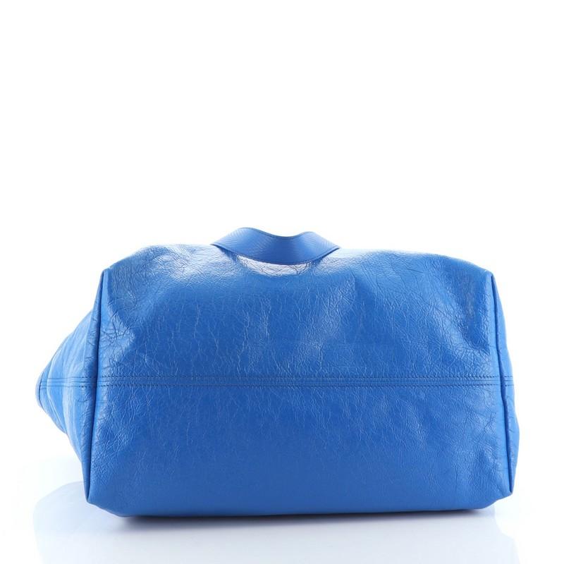 Blue Balenciaga Carry Shopper Tote Leather Large