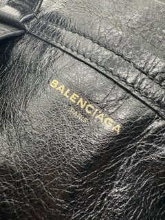 Balenciaga Carry Yote bag Shopping Bag Black Leather