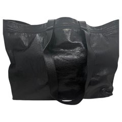 Balenciaga Carry Yote bag Shopping Bag Black Leather