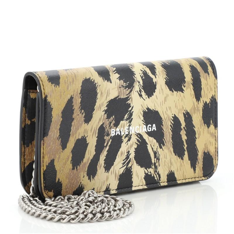 Balenciaga Cash Continental Wallet on Chain Printed Leather at 1stDibs