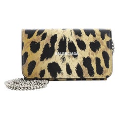 Balenciaga Cash Continental Wallet on Chain Printed Leather