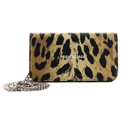 Balenciaga Cash Continental Wallet on Chain Printed Leather
