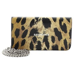 Balenciaga Cash Continental Wallet on Chain Printed Leather