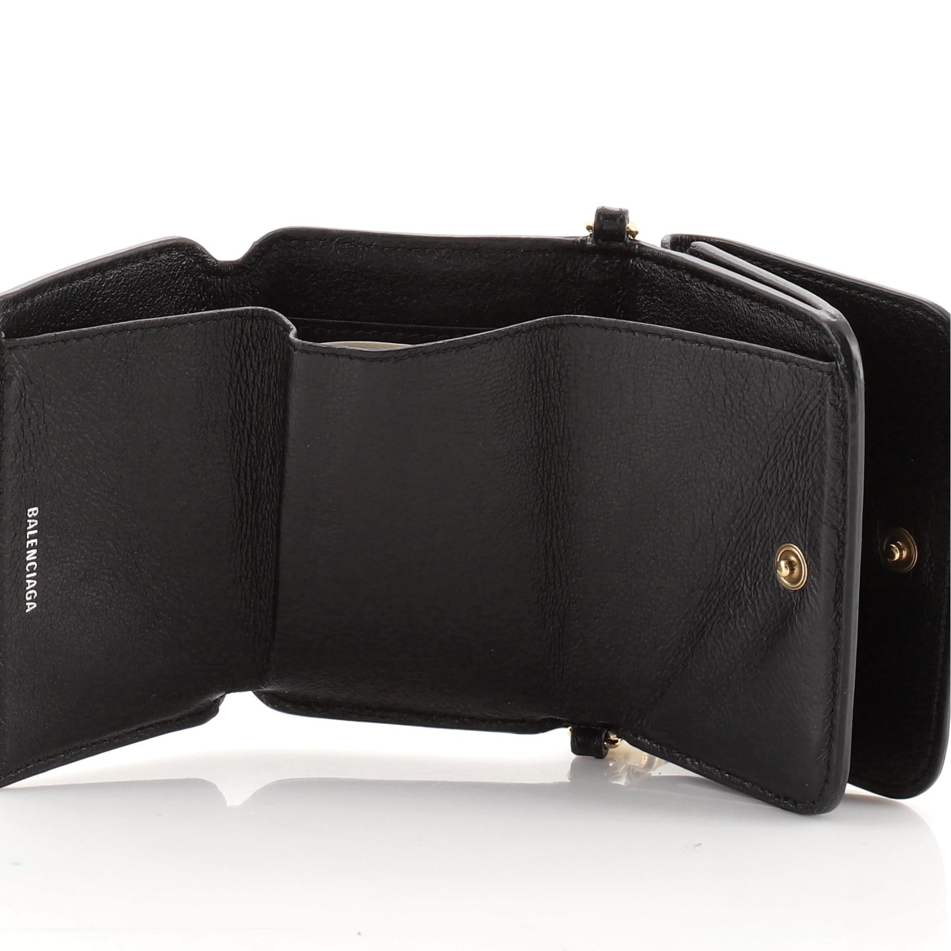 Black Balenciaga Cash Wallet on Chain Leather Mini