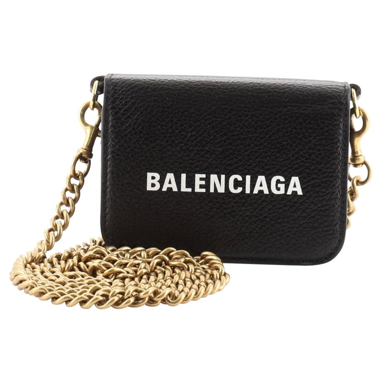 Balenciaga Cash Wallet on Chain Leather Mini at 1stDibs