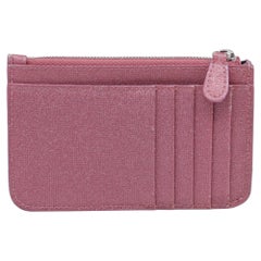 Portacarte Balenciaga Cash Zip in rosa glitterato