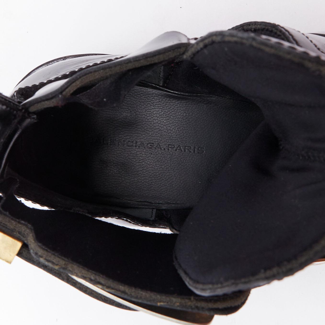 BALENCIAGA Ceinture black leather mixed buckle boots EU38.5 Mary-Kate Olsen 4