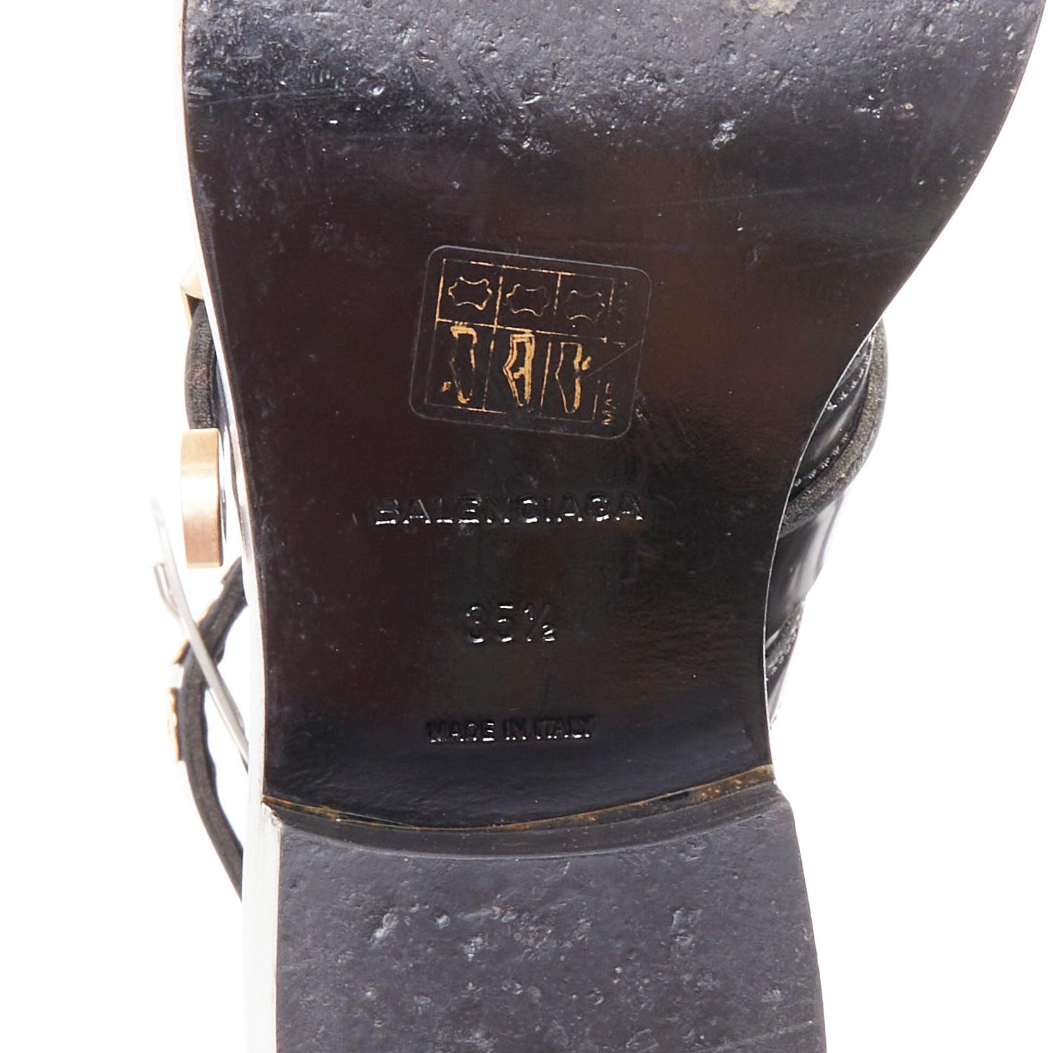 BALENCIAGA Ceinture negro mixto metal hardware negro recortado botas moto EU35.5 en venta 5