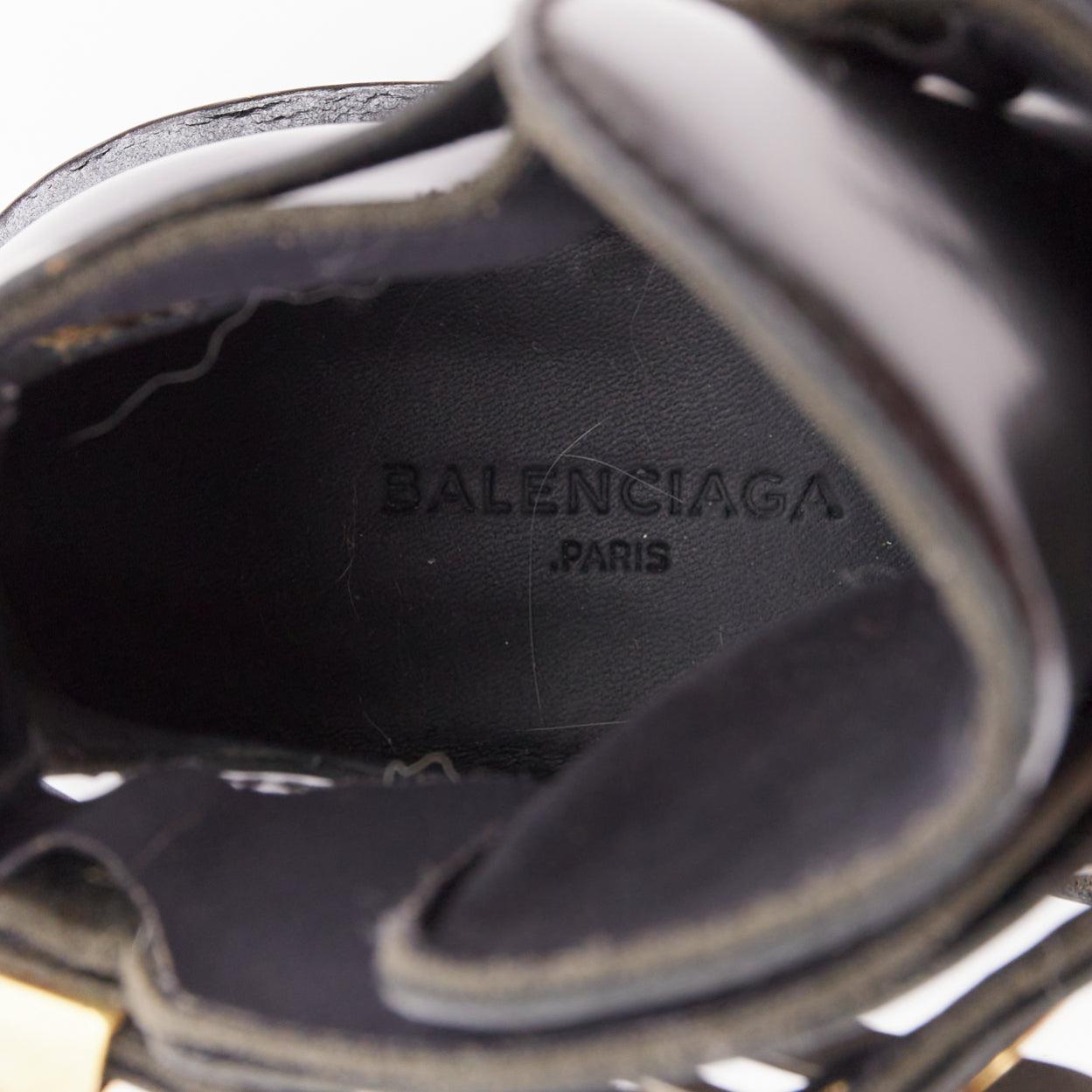 BALENCIAGA Ceinture negro mixto metal hardware negro recortado botas moto EU35.5 en venta 4