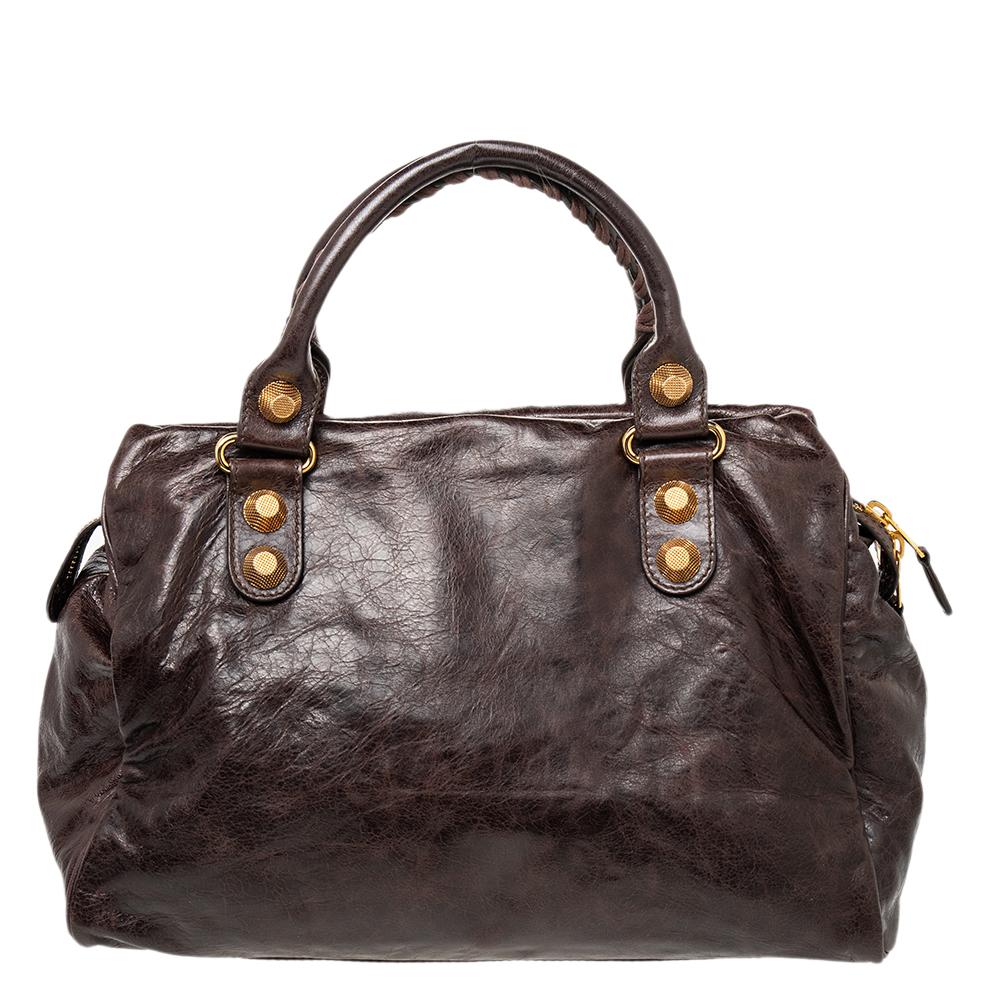 Balenciaga Charbon Leather GH Midday Bag 4