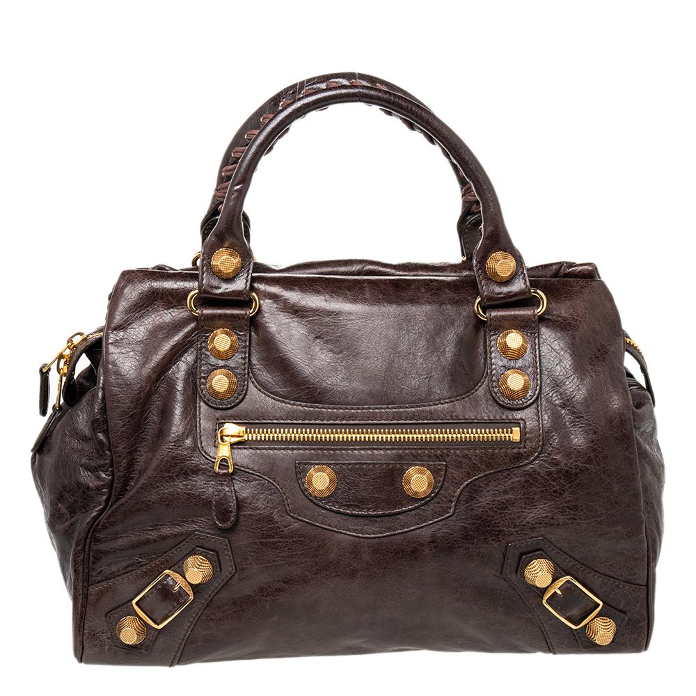 Balenciaga Charbon Leather GH Midday Bag
