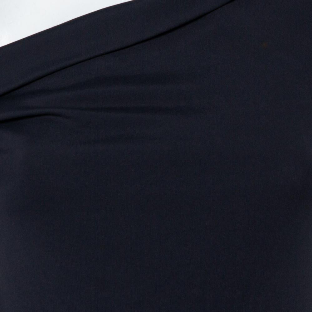 Balenciaga Charcoal Grey Knit One Shoulder Top S In Good Condition In Dubai, Al Qouz 2