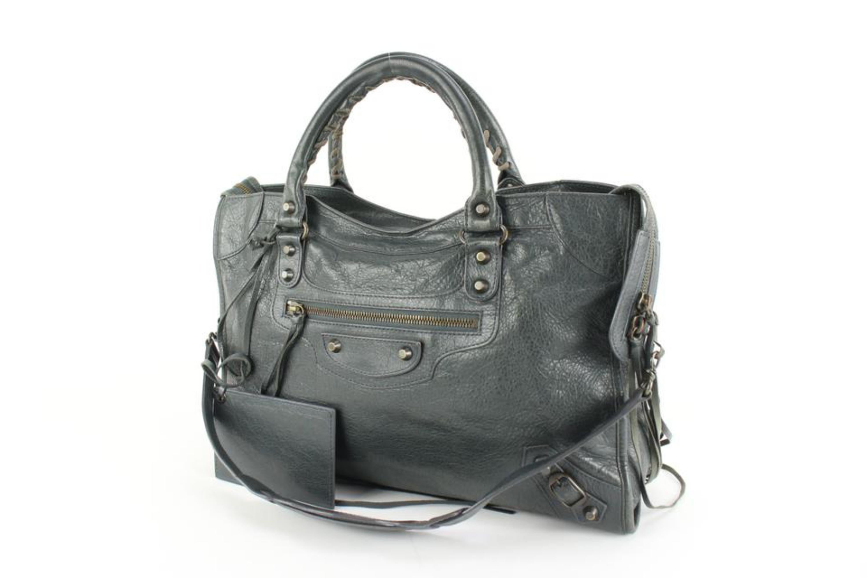 Balenciaga Charcoal Leather The City 2way Bag 16ba53s 6
