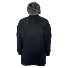 Balenciaga Oversize-Sweatshirt mit Kapuze und Karomuster aus schwarzer Baumwolle