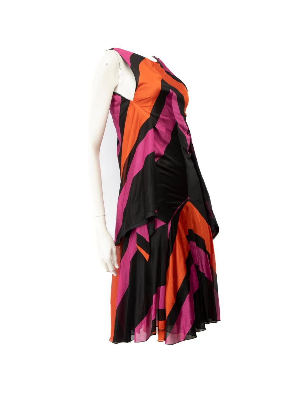 CONDITION is Very good. Minimal wear to dress is evident. There is a pull to the weave on the front panel. The stitch on the fastening hook at the top of zip has come undone on one side. There is an area of weakness towards the bottom of the zip,