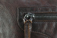 Balenciaga Chocolate Chevre Leather Men's Day Messenger Bag 30ba54s