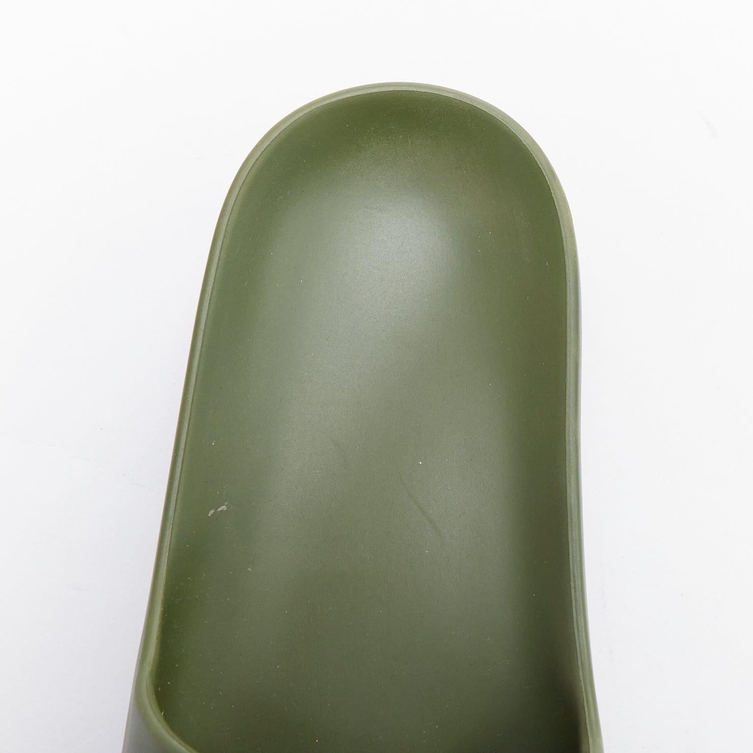 BALENCIAGA Chunky green debossed logo rubber platform pool slides EU36 For Sale 4