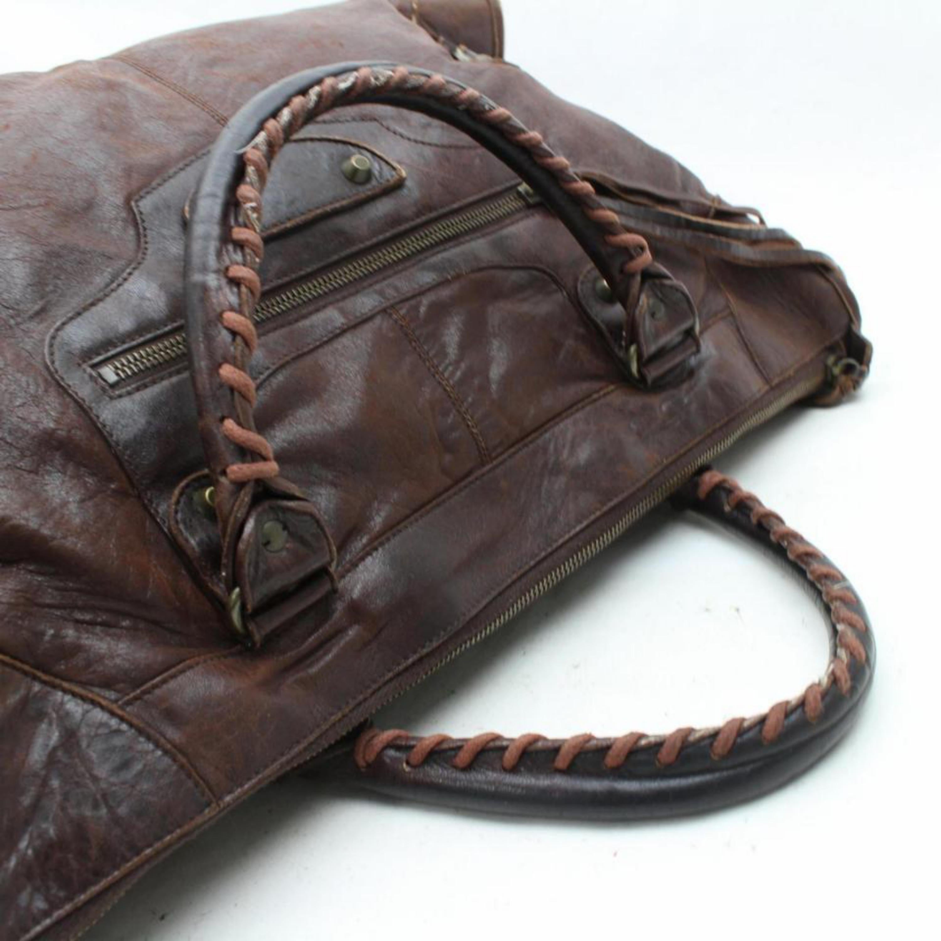 Balenciaga City 868853 Brown Leather Shoulder Bag 5