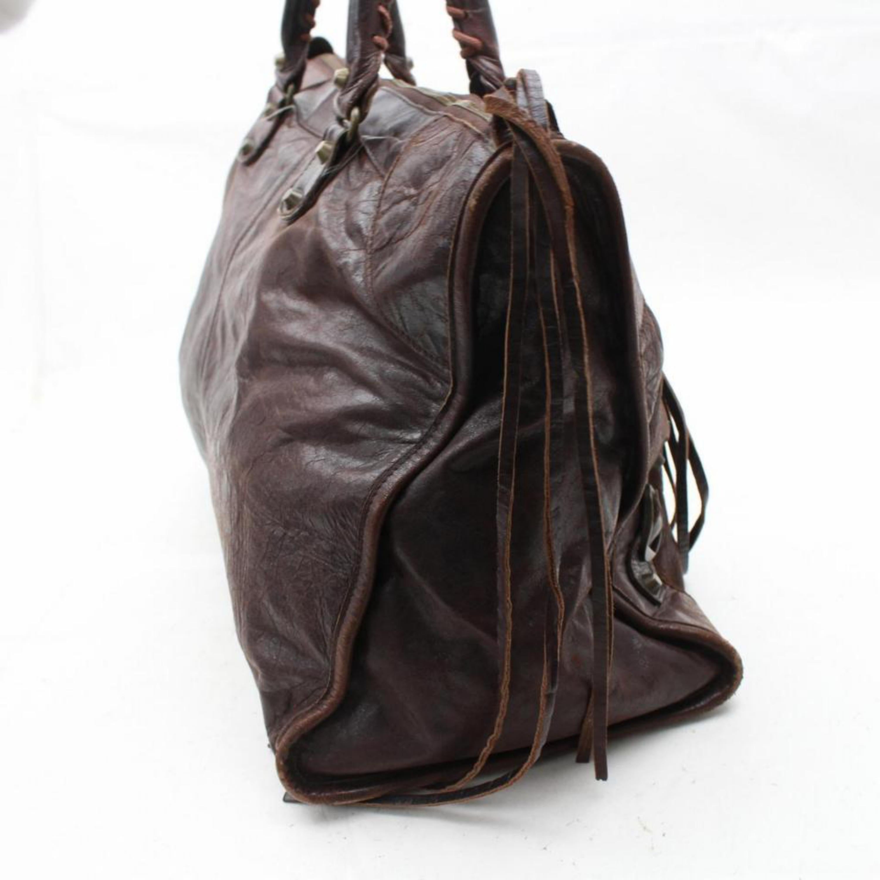Balenciaga City 868853 Brown Leather Shoulder Bag 3