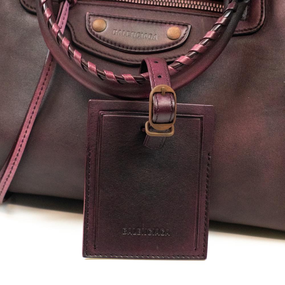Balenciaga, City Bag in burgundy leather 9