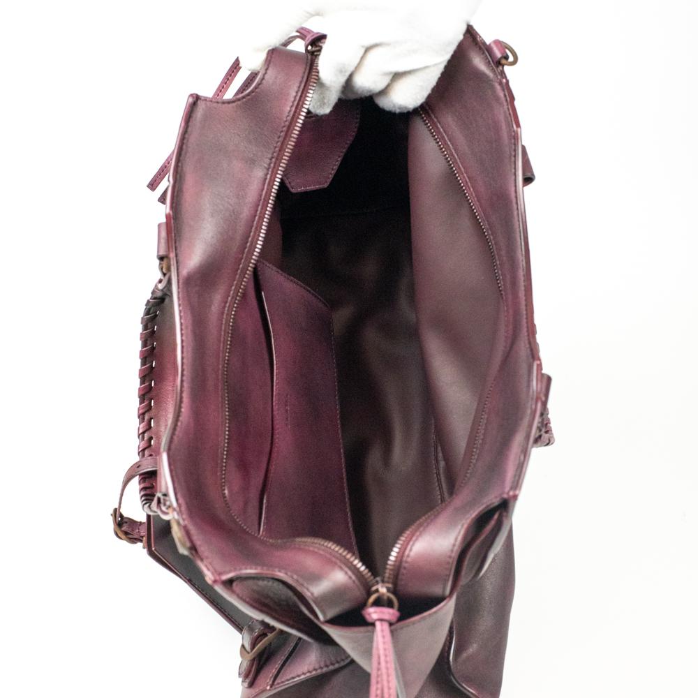 Balenciaga, City Bag in burgundy leather 1