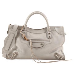 Balenciaga City Klassische Metallic Edge Tasche aus Leder Medium