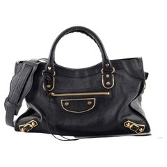 Balenciaga City Classic Metallic Edge Tasche aus Leder Medium