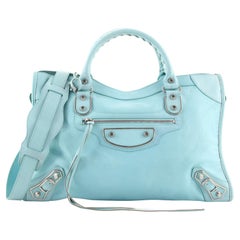 Balenciaga Light Blue Leather Mini Classic City Bag at 1stDibs