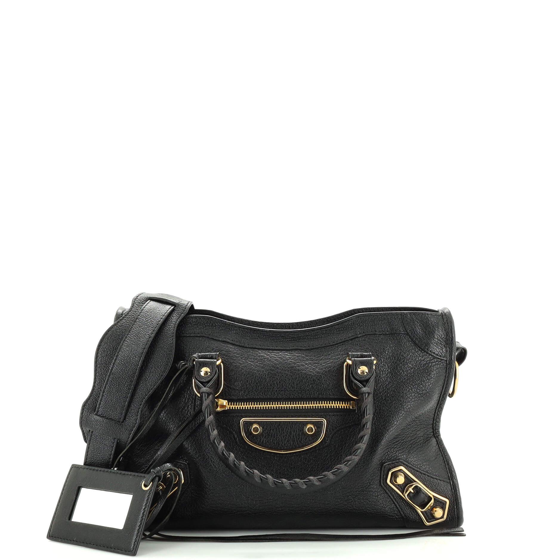 Balenciaga all black, classic Metallic Edge City Bag