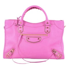 Balenciaga City Classic Metallic Edge Handbag Leather Medium