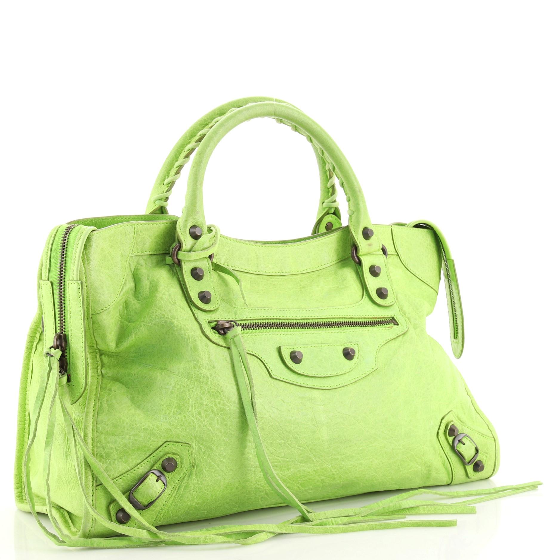 balenciaga lime green bag