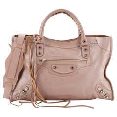 Balenciaga City Klassische Nietentasche aus Metallic-Leder Medium