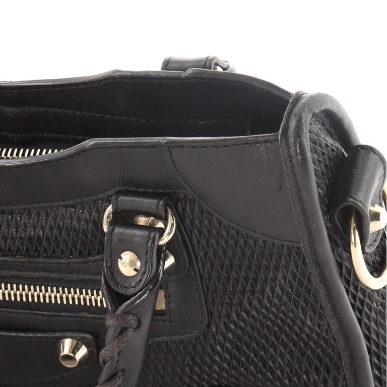 Balenciaga Classic City Black Leather Perforated Mini Satchel Bag 501065 -  BrandConscious Authentics