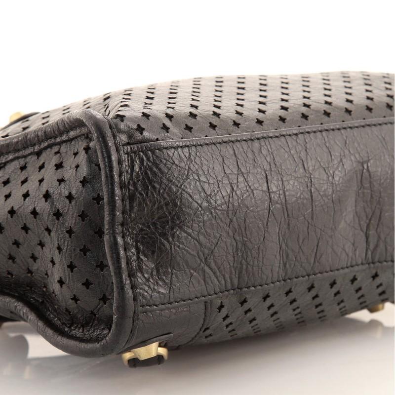 Black Balenciaga City Classic Studs Bag Perforated Leather Mini
