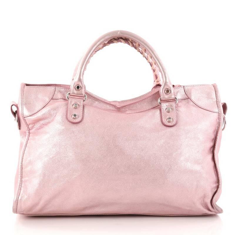 Balenciaga City Classic Studs Handbag Leather Medium  In Fair Condition In NY, NY