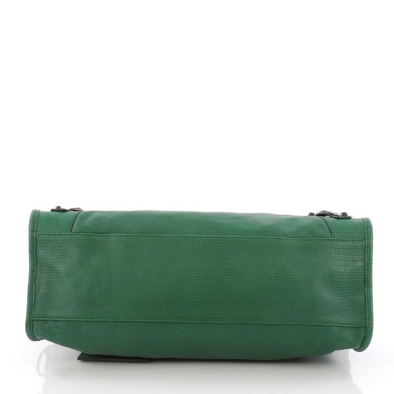 Women's Balenciaga City Classic Studs Handbag Lizard Embossed Leather Medium