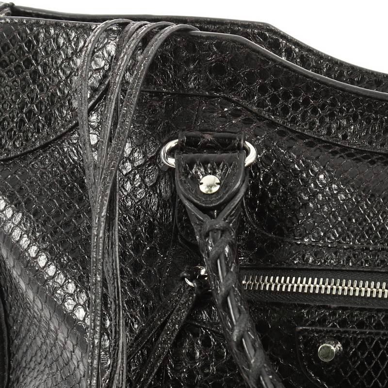Balenciaga City Classic Studs Handbag Python Medium In Good Condition In NY, NY