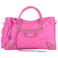 Balenciaga City Classic Studs Metallic Edge Handbag Leather Medium