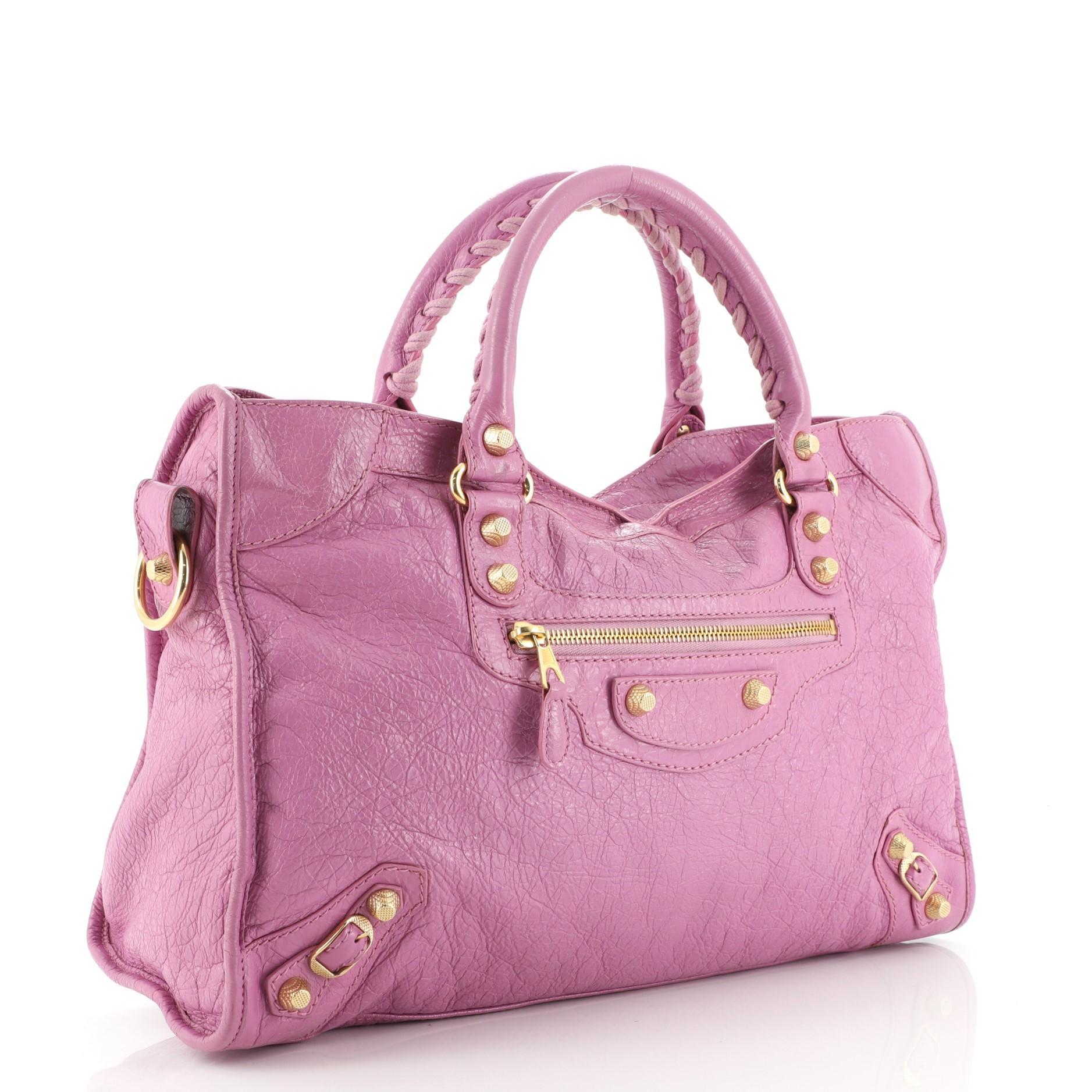 balenciaga city bag purple