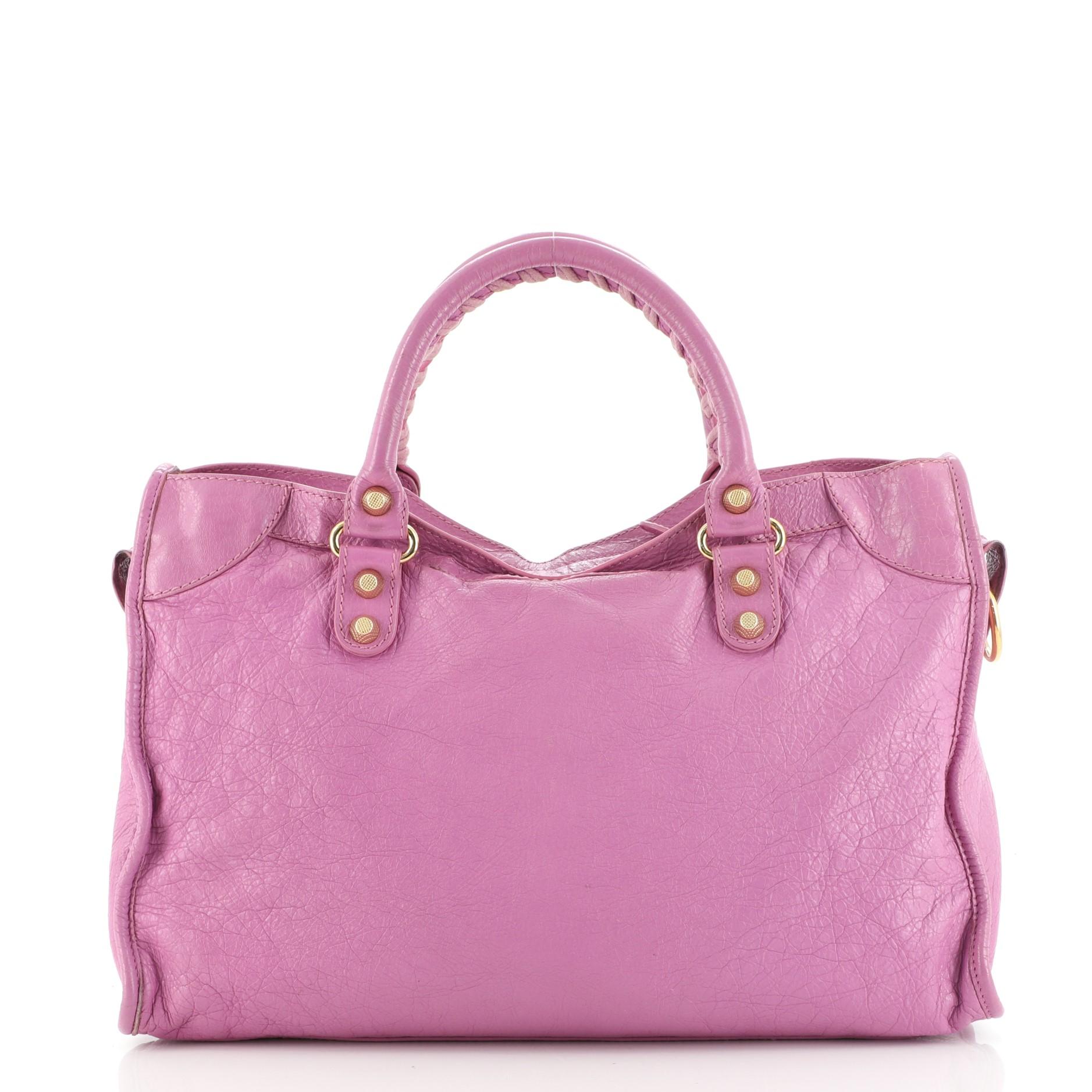 purple balenciaga city bag