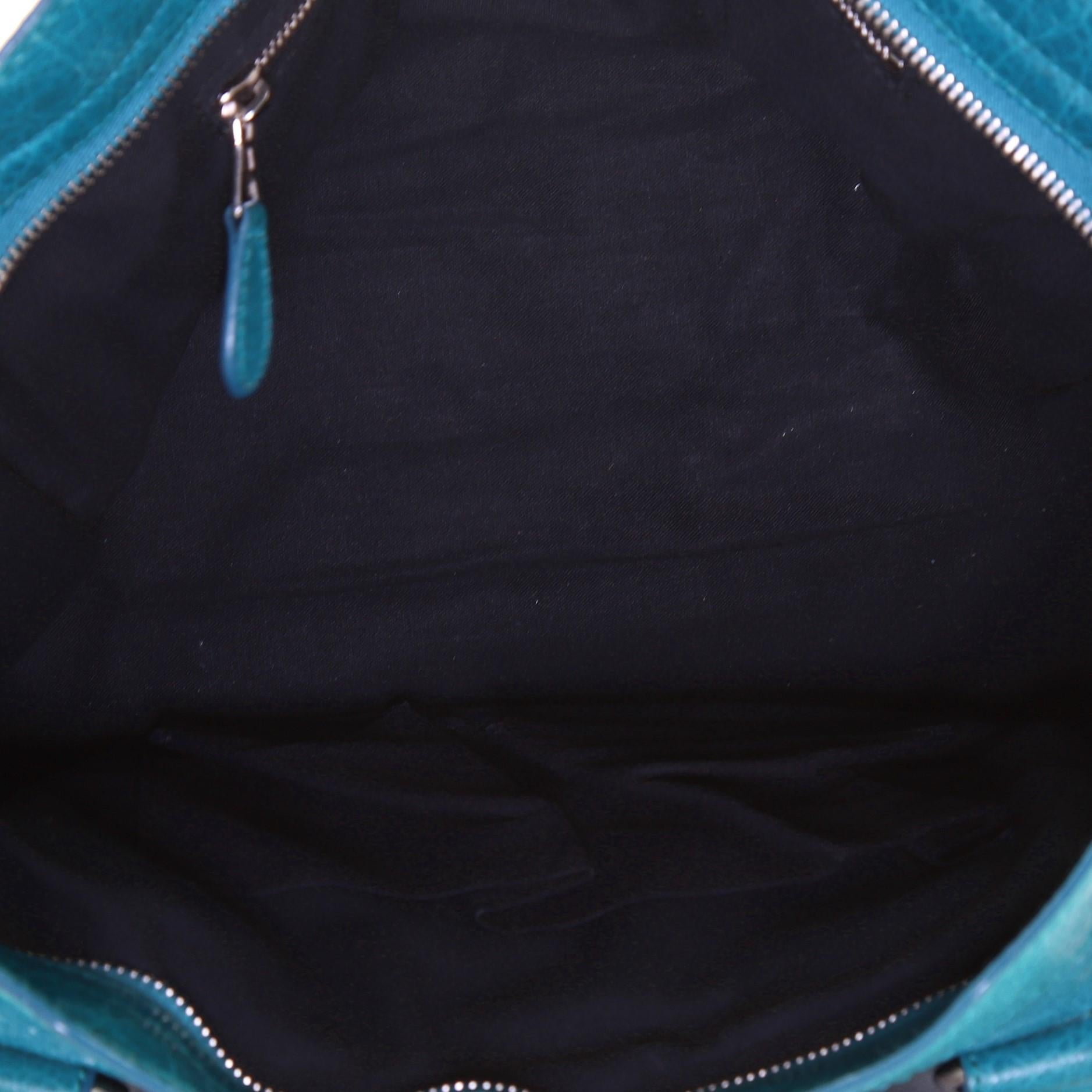 Blue Balenciaga City Giant Studs Bag Leather Medium