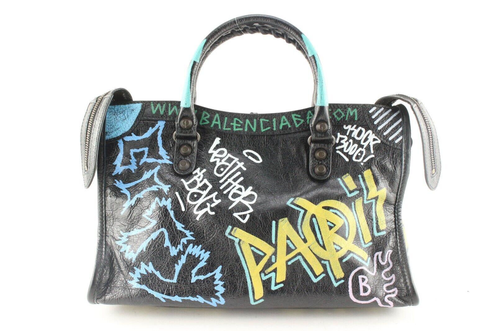 Balenciaga City Graffiti Classic Studs Bag Leather Medium 1BA523K 5