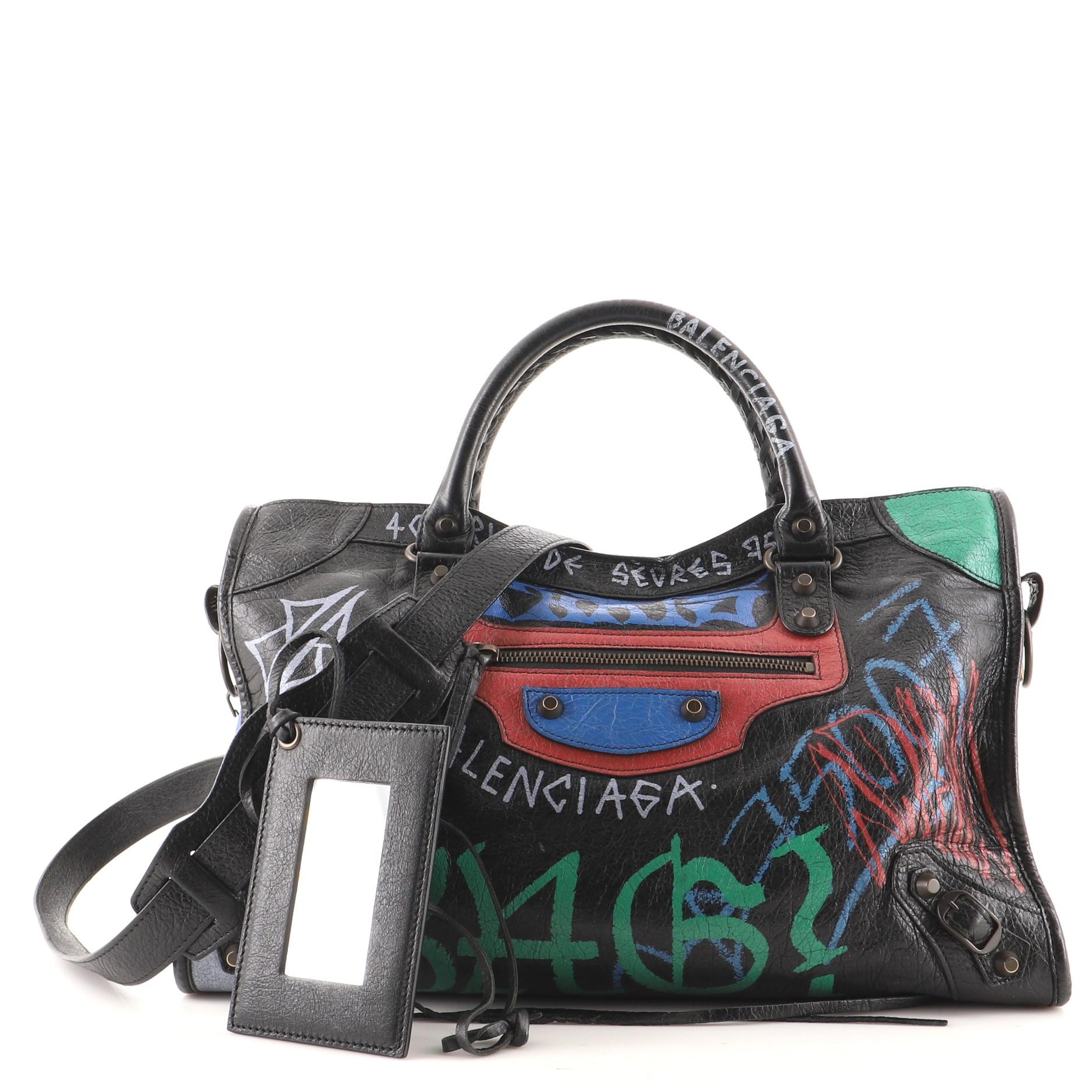 Balenciaga city bag graffiti hot sale