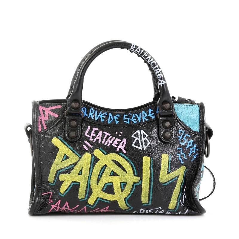 balenciaga city graffiti bag