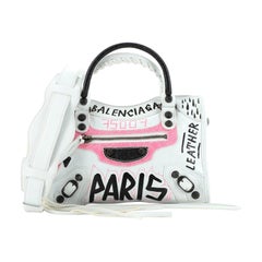Balenciaga City Graffiti Classic Studs Bag Leather Mini