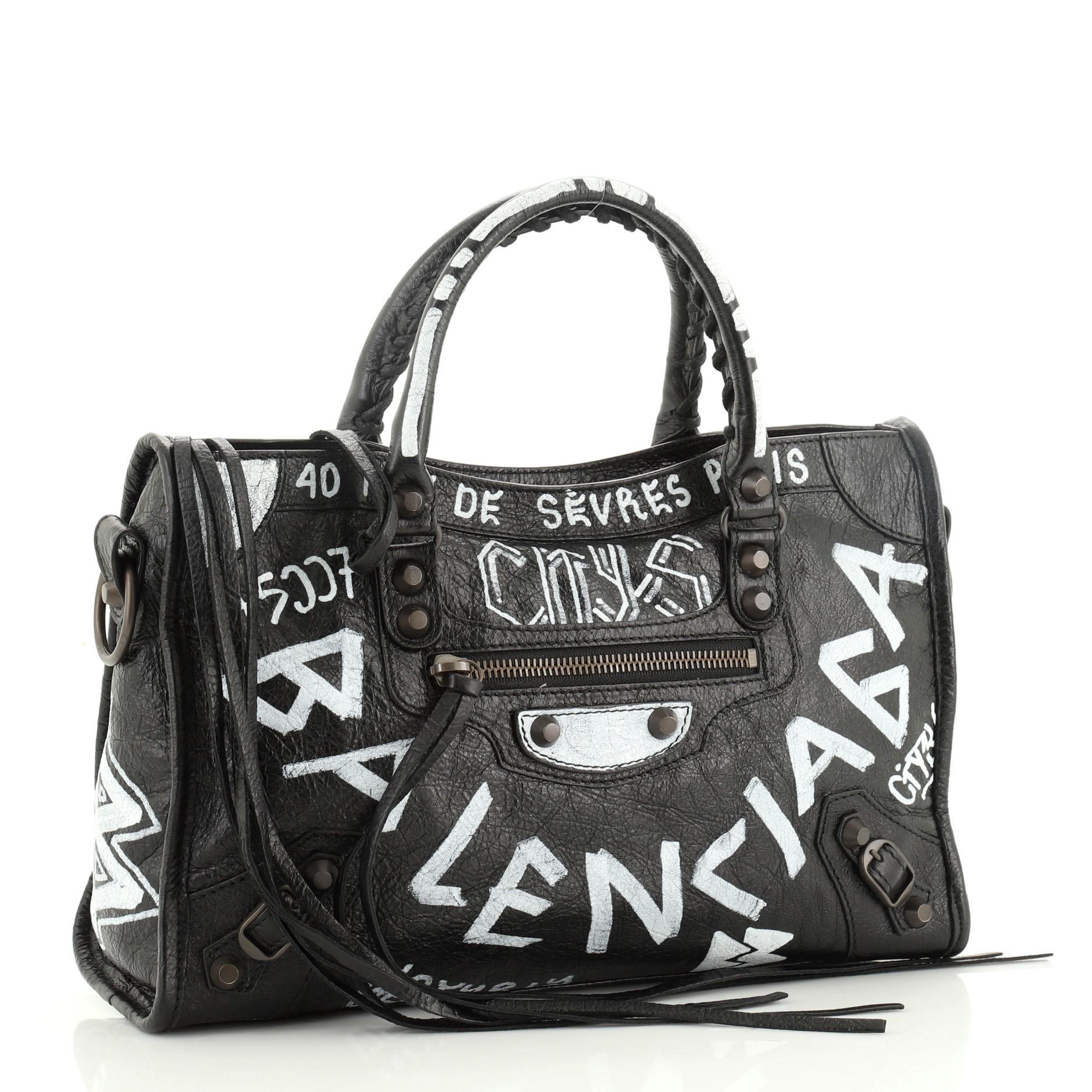 balenciaga city graffiti bag