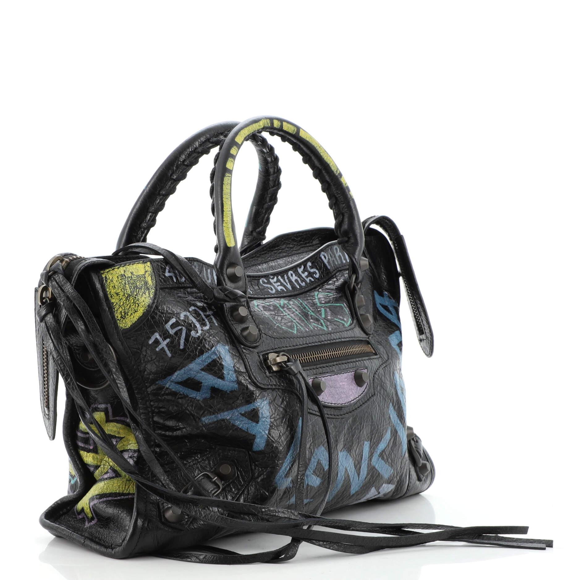balenciaga city graffiti bag